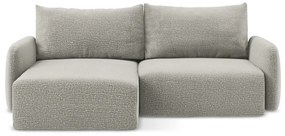 Világosszürke kinyitható-tárolóhelyes sarokkanapé (bal oldali) Kalena – Makamii