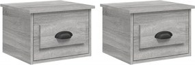 vidaXL 2 db szürke sonoma falra szerelhető éjjeliszekrény 41,5x36x28cm
