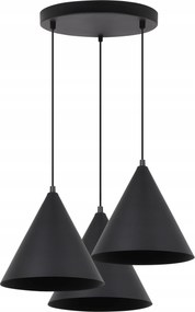 Mennyezeti Lámpa Függeszték Csillár Loft Kúp Fekete Hármas Konyha E27