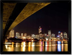 Poszterek keretben 40x30 Éjszakai kép híddal