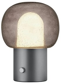 Antracitszürke alumínium LED asztali lámpa üveg búrával (magasság 32 cm) Iris – Blomus