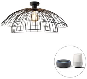 Okos mennyezeti lámpa fekete 60 cm WiFi-vel G95 - Pua