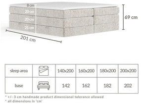 Narancssárga ágyneműtartós boxspring ágy ágytámla nélkül 200x200 cm Juniper – Maison de Rêve
