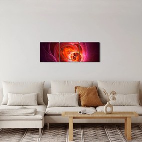 Modern rózsaszín absztrakció képe (órával) (90x30 cm)