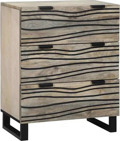 vidaXL Széf fiókkal Fehér 60 x 33.5 x 75 cm Tömör mangófa