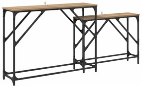 vidaXL Konzolasztal 2 pcs Artisan tölgy 100 x 28 x 75 cm Faanyag