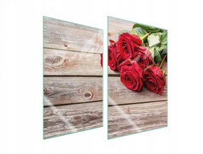 Üveg Konyhai Védőlap 2x35x52 Rózsa Edzett Üveg