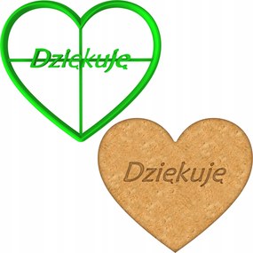 Mézeskalács lyukasztó Nagymama És Nagypapa Napja Szív Felirat Köszönöm 8cm