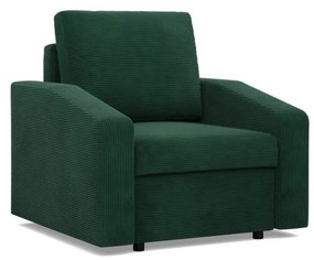 Zeus fotel, döntött kartámasz, kordbársony, hab töltet, zöld