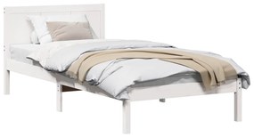 Fehér Fa Ágykeret Fehér Fa 100 x 200 cm Tartós Fehér Ágykeret