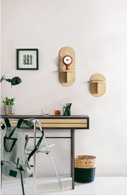 Natúr színű fali polc tölgyfa dekorral Soft – Woodman