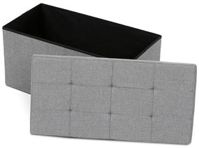 Tárolós Puff, Szürke Durva Szövet. TAB-462 GREY2