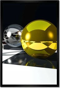 Poszterek keretben 40x60 Sárga gömb a sakktáblán