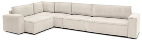 Krémszínű kordbársony sarokkanapé (bal oldali) Nihad modular – Bobochic Paris