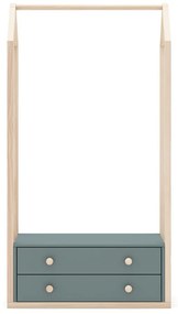 Szürkészöld nyitott gyerek ruhásszekrény 80x170x40 cm Esteban – Marckeric