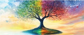 Kép – Évszakok festett fája (120x50 cm)