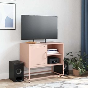 rózsaszín acél TV-szekrény 68 x 39 x 60,5 cm