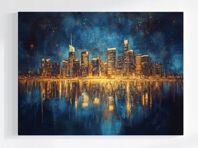 Vászonkép Canvas Panoráma Éjszaka Usa New York Manhattan Fények 100x75