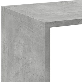 betonszürke szerelt fa elválasztó könyvespolc 102x29x103,5 cm