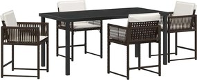 vidaXL Kert étkező szett 5 pcs Barna polirattan