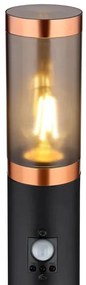 Globo 3159BCS-Kültéri érzékelős lámpa BOSTON 1xE27/15W/230V IP44 110cm fekete/réz