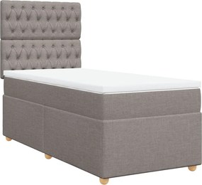vidaXL tópszínű szövet rugós ágy matraccal 90 x 200 cm