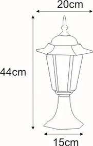 KAJA K-5009S CZARNY STANDARD Fekete Színű Kültéri Állólámpa 1xE27 15W IP44