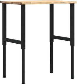 vidaXL tömör tölgyfa munkapad 80 x 60 x (71,5-98) cm