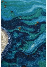 Kék-aranyszínű fürdőszobai kilépő 60x40 cm Marbling - Foutastic