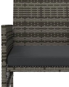 2 személyes szürke polyrattan kerti kanapé asztallal/székkel