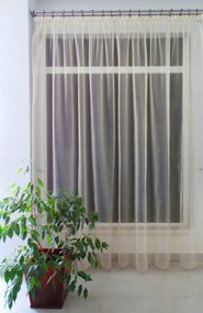 Mg Függöny Samum Bézs ólom 350x250cm Kész G Szalaggal