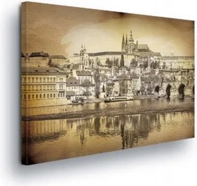 Vászonkép 60x40 Prága Károly híd Moldva prágai táj építészet