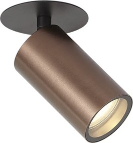 Modern süllyesztett spotlámpa sötét bronz GU10 50mm IP44 - Chels