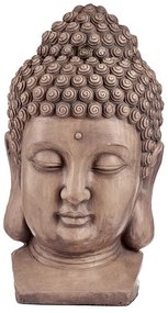 Dekoratív kerti figura Buddha fej Szürke Polyresin  65,5 cm