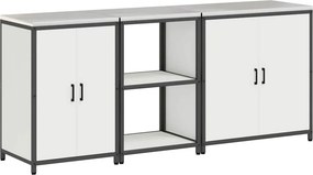 vidaXL Konyhai Tároló Készlet 3 pcs Fehér Hidegen hengerelt acél