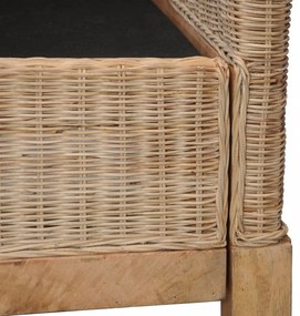 természetes rattanfotel párnákkal