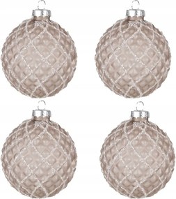 Karácsonyfadísz barna 8x8 cm (4 db-os szett) 8x8 cm