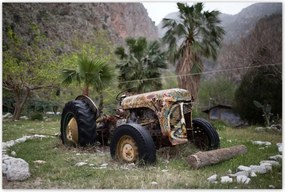 Poszterek 120x80 Régi traktor a mezőn