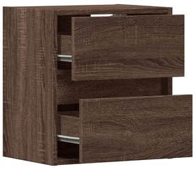 2 db barna tölgyszínű fali TV-szekrény LED-del 41 x 31 x 45 cm