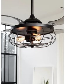 FANAWAY 212920 - LED Mennyezeti ventilátor INDUSTRI 3xE27/4W/230V fekete + távirányító