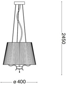 Ideal Lux - Csillár zsinóron PEGASO 3xE14/28W/230V átm. 40 cm arany