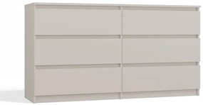 M6 140 fiókos szekrény, 138x75x40 cm, kasmír