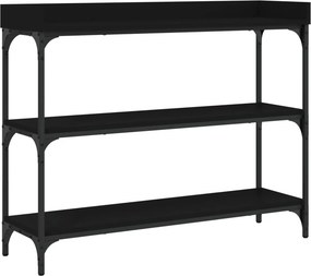 vidaXL fekete tálalóasztal polcokkal 100 x 30 x 80 cm