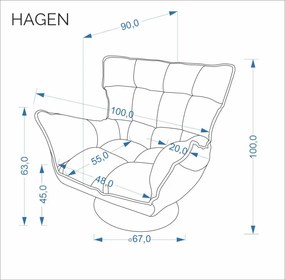 Hagen forgatható és ringó fotel szürke