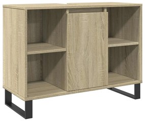 Sonoma tölgy színű szerelt fa mosdószekrény 80 x 33 x 60 cm