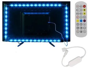 Optonica USB LED TV Háttérvilágítás Szett Távirányítóval Wifi Vezérlővel RGB+Fehér 480lm 120 LED 8W IP20 2m 4327