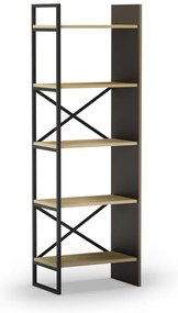 Natúr színű könyvespolc tölgyfa dekorral 58x175 cm Ara – Marckeric