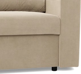 Zeus sarokkanapé, 2 ágyneműtartóval, egyenes kartámasz, kordbársony, univerzális oldal, bonell töltet, bézs