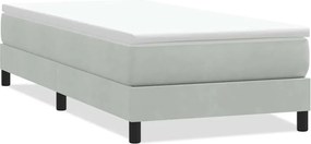 vidaXL világosszürke bársony rugós ágy matrac nélkül 80x210 cm