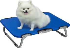 PawHut Kiskutyáknak Kialakított Összecsukható Kutyaágy Benti és Kinti Használatra, Emelt Kutyaágy, Acél és Oxford Szövet, 59x46x15 cm, Kék | Aosom